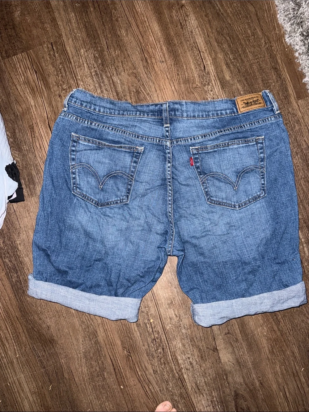 Levi's light blue denim shorts